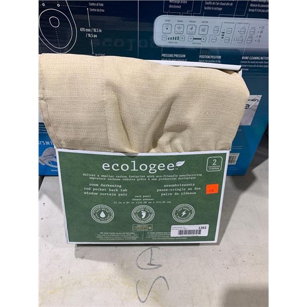 Ecologee 2 total blackout grommet window curtain pair. each curtain is 52 in x 90 in