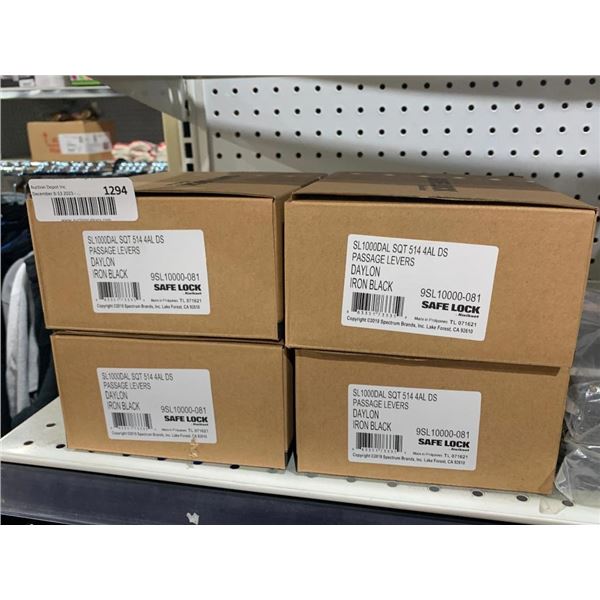 Weiser Safe Lock Daylon Iron Black Passage Levers Lot of 4