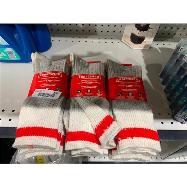 Craftsman Classic Wool Socks 3x3pk (Size 10-13)