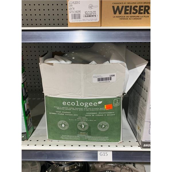 Ecologee 2 total blackout grommet window curtain pair. each curtain is 52 in x 90 in