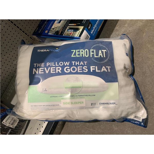 TheraPedic Zero Flat Pillows Side Sleeper Standard/ Queen