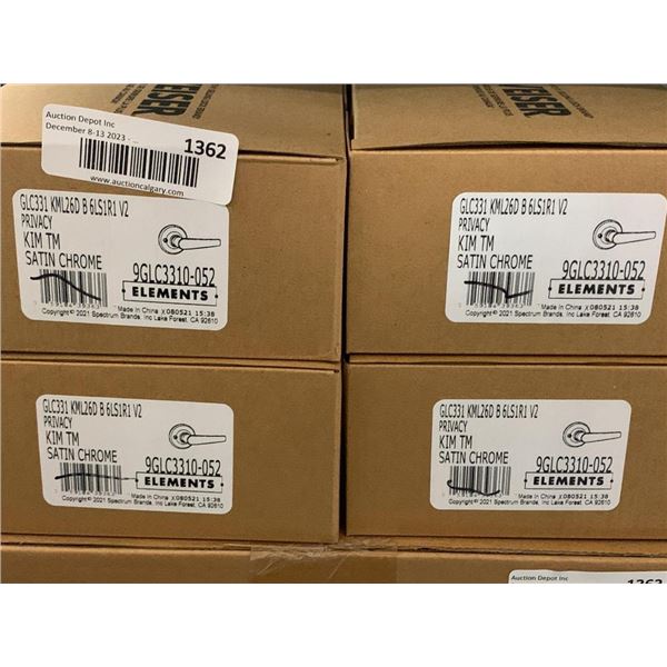 Elements satin chrome privacy door handle x4