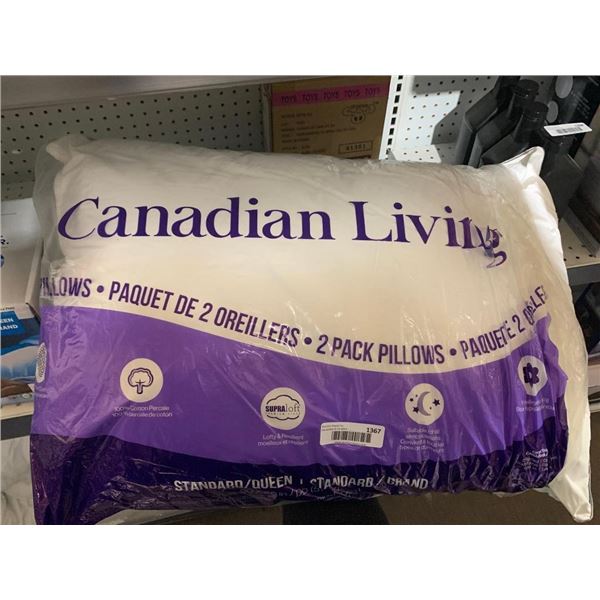 Canadian living 2 pack of queen size pillows