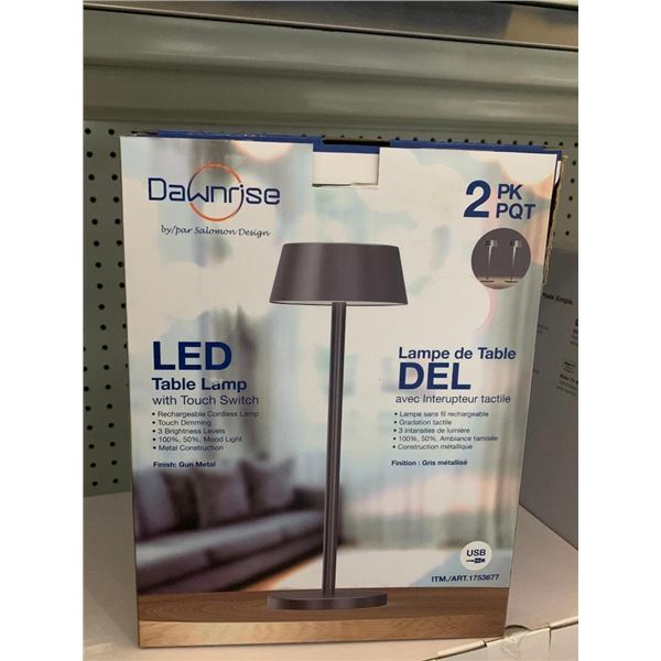 Dawnrise LEd table lamp with touch switch, pack of 2