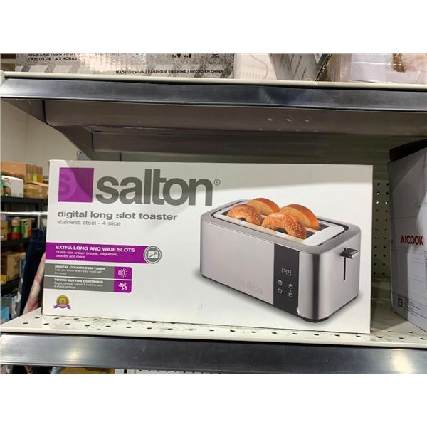 Salton digital long slot stainless steel 4 slice toaster