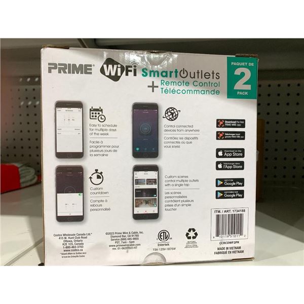 Prime WiFi remote control smart outlets pack of 2