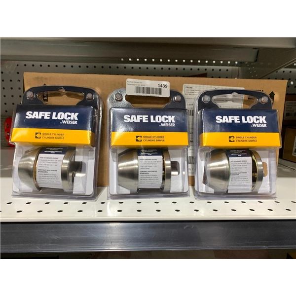 Weiser Safe Lock Single Cylinder Lock Lot of 3