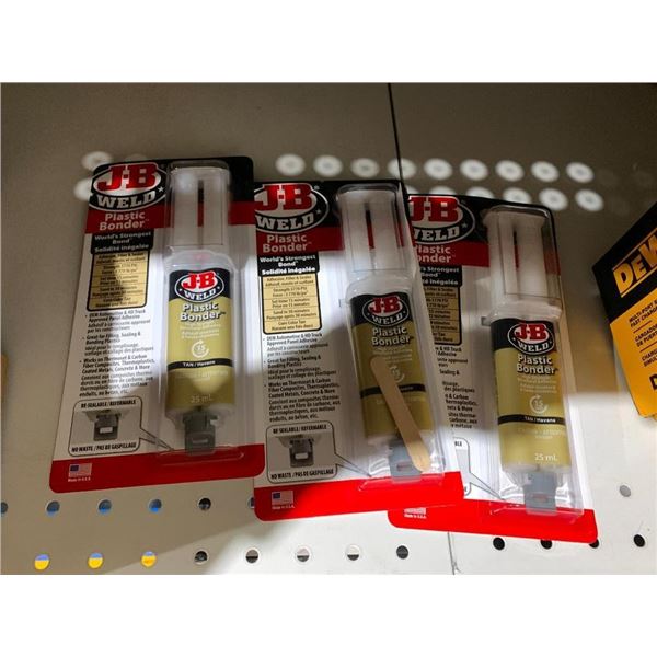 J-B Weld Plastic Bonder Lot of 3