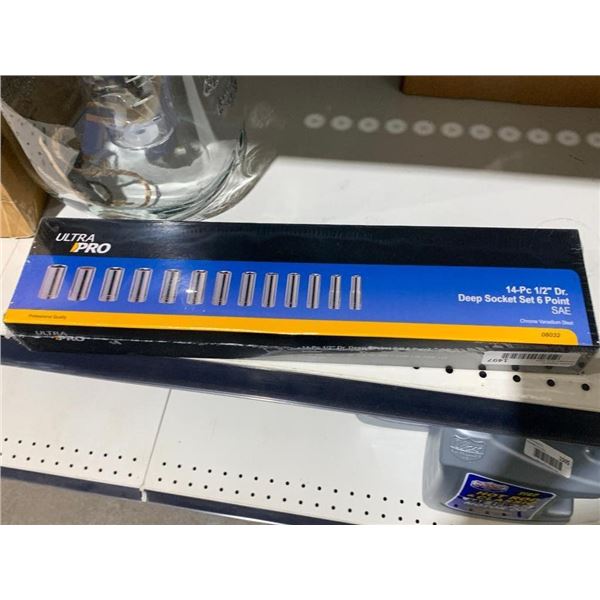 Ultra Pro 14 Pc 1/2" Dr. Deep Socket 6 Point Set Chrome Vanadium Steel