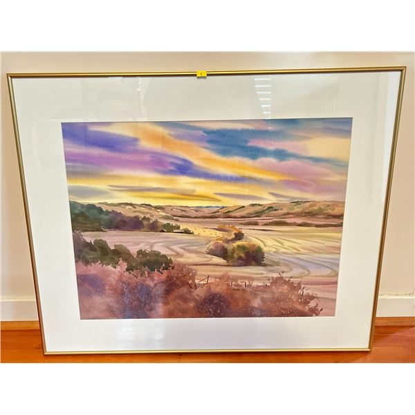 Farmers Field Watercolour Painting 34 x 28