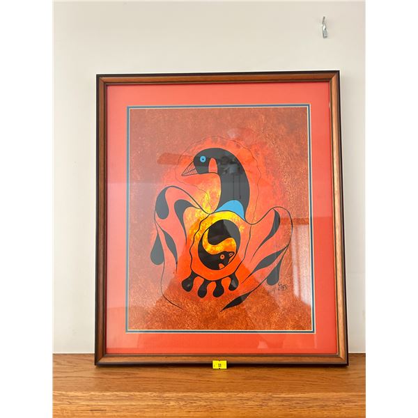 Noah Sainawap Goose And Her Egg Acrylic Painting16 x 19