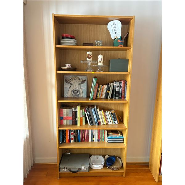 Wooden Bookshelf 36L x 11D x 80T With Large Assortment Of Various Books