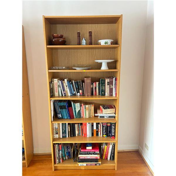 Wooden Bookshelf 36L x 11D x 80T With Large Assortment Of Various Books