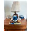 Image 3 : Vintage Night Stand With Lamp And Accessories 18L x 14D x 28T