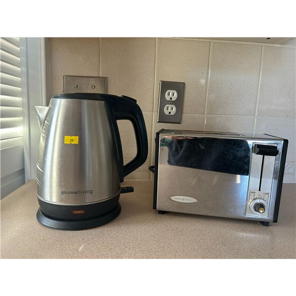 Gourmet Living Kettle And A General Electric Toaster