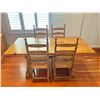 Image 1 : Wooden Dining table With 4 Wicker Style Chairs 72L x 36W x 30T