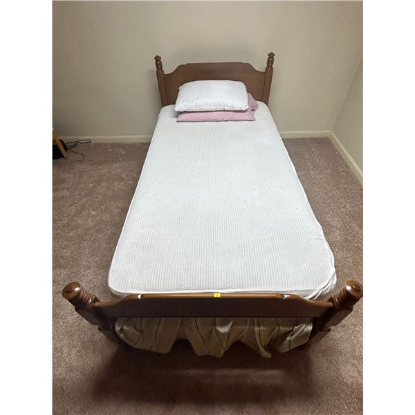 Vintage Wooden Single Bed Frame And Bed