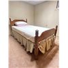 Image 2 : Vintage Wooden Single Bed Frame And Bed