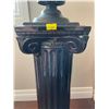 Image 1 : Vintage Porcelain  Black Column With Metal Top Planter Holder - Comes With Ceramic Black Pot 28H