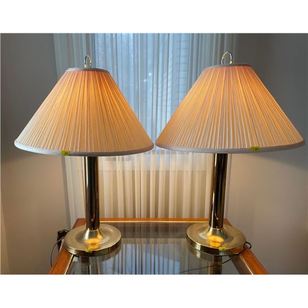 Matching Set Of Vintage Glass Table Lamps 26H