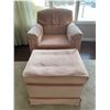 Image 1 : Vintage Dusty Rose Chair & Ottoman 22Lx17H  With Hardwood Frame 34Lx36Dx30H