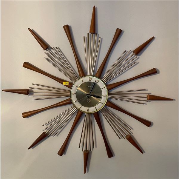 Mid-Century Modern Teak Snider Wall Clock