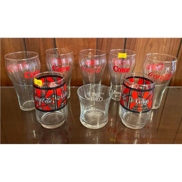 Collection Of Vintage Coca Cola Glasses