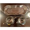 Image 2 : Silver Plated Creme & Sugar Serving Set 13Lx3H