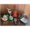 Image 1 : Assorted Collection Of Inside Decor - Includes Music Box Violin, Porcelain Figurine & More