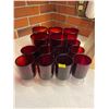 Image 2 : Assorted Collection Of Red Glassware & Knife Block With Knives