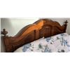 Image 2 : Solid Wood Double Bed With Memory Down Mattress - Bedding Included