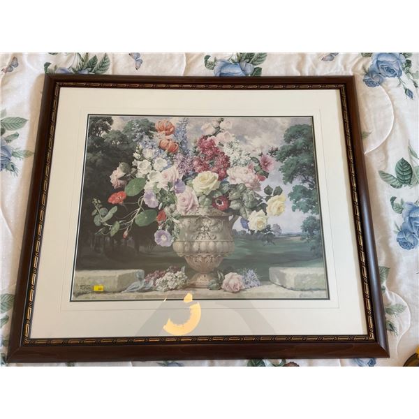 Bernard Allfree Floral Print Matted In Hardwood Frame 35Lx29.5H