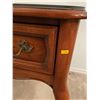 Image 4 : Vintage Cherry/Oak Executive Desk With Glass Protective Top 53.5Lx25.5Dx30H