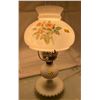Image 1 : Old Fashion Vintage Milk Glass Lamp - Garden Party