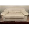 Image 1 : White Leather Couch - Seats 2, 58Lx34D30H