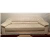Image 1 : White Leather Couch - Seats 3, 75Lx35Dx30H