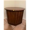 Image 1 : Vintage Art Deco Side Table With Cabinet Retro 26 inch Diameter x 21 Height