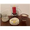 Image 1 : Assorted Collection Of Candles/Holders With Marble Handmade Ashtray