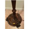 Image 2 : Vintage Mid-Century Teak Brown Lamp w/Fabric Shade 15L x 70H Has 3 Light Settings