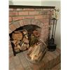 Image 1 : Brass and Metal Fireplace Accessories inc, Multiple Log Holders, Ash Bucket, Wood, and More