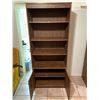 Image 2 : Brown Hardwood Shelf/Bookcase with 2 Cabinet Doors at the Bottom 30.5L x 15.5D x 72H