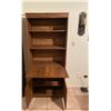 Image 2 : Brown Hardwood Shelf/Bookcase with 3 Cabinet doors  30.5L x 15.5D x 72H