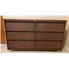Image 1 : Solid Wood 6 Drawer Dresser On Castor Wheels 48.5Lx16Dx29.5H