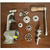 Image 1 : Solid Steel Vintage Fashioned Meat Grinder With Extra Gears And Attachments