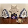 Image 1 : Decorative Christmas Boxes With Lids, & Dove In Flight Avon Glass Candle Holder