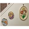 Image 1 : Set Of Decorative Ceramic Floral Wall Hangings 12.5Lx8H