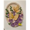 Image 3 : Set Of Decorative Ceramic Floral Wall Hangings 12.5Lx8H