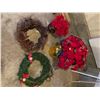 Image 1 : Assorted Christmas Decor - Wreaths, Poinsettia & More