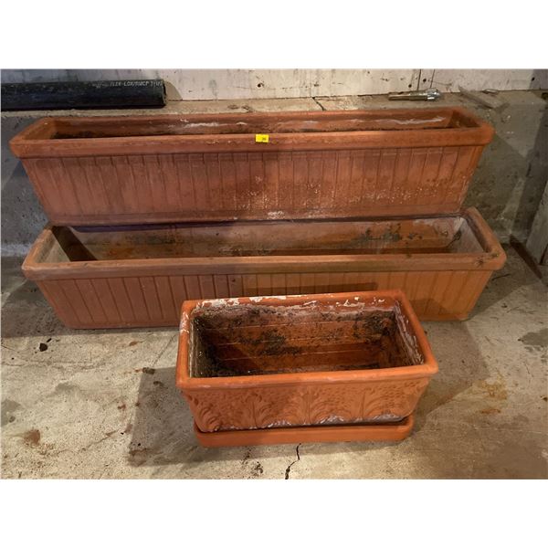 Assorted Collection Of Terra-Cotta Containers - Matching Set 33Lx7.5Dx7H