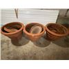 Image 2 : Set Of 3 Terra-Cotta Decorative Containers With Trays 14.5Lx11H